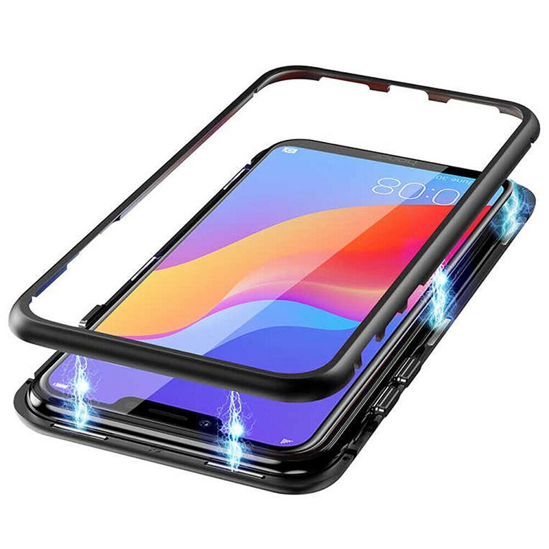 Magnetic Adsorption Metal Case For Oneplus 7 Pro 6T 6 5T Phone Case Back Tempered Glass Case Protective Case Cover Fundas