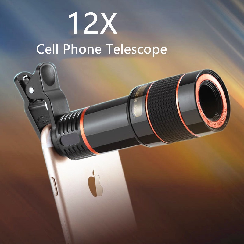 Mobiele Telefoon Tele Len Camera Lens Universal 12X Zoom Hd Mobiele Telefoon Telescoop Lens Voor Iphone Smartphone Accessoires