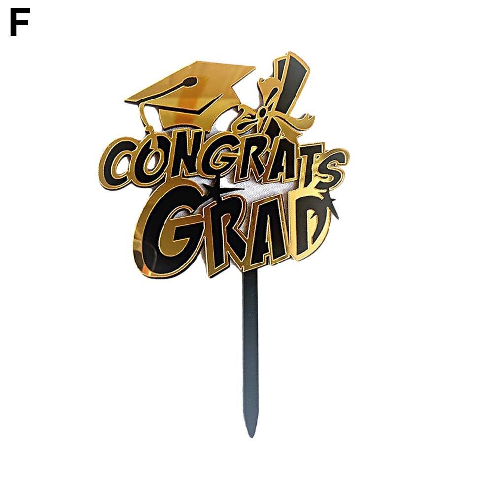 Class of Cake Topper Congrats Acrylic Cupcake Toppers For Graduations College Celebrate Party Cake Decorations: F