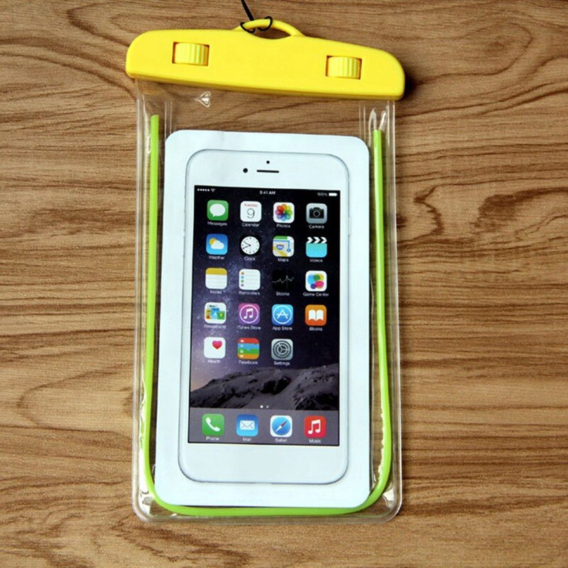 Outdoor Waterproof Phone Bag Luminous Universal Mobile Phone Case For iphone Swimming Surfing With Neck Strap: YW