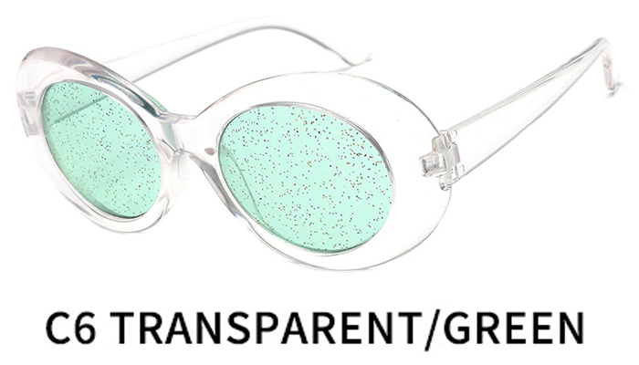 Nirvana Kurt Cobain Sunglasses Women Clout Goggles Pink Oval Sun Glasses Classic Fahion Female Clear Lens Mirror Eyewear UV400: C6
