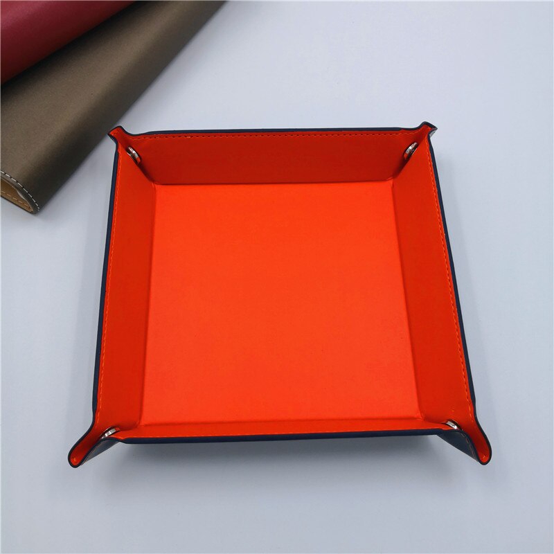 Pu lederen dobbelstenen rolplaat vierkante dobbelstenenplaat dobbelstenendoos voor tafelspellen dobbelstenen opslag.