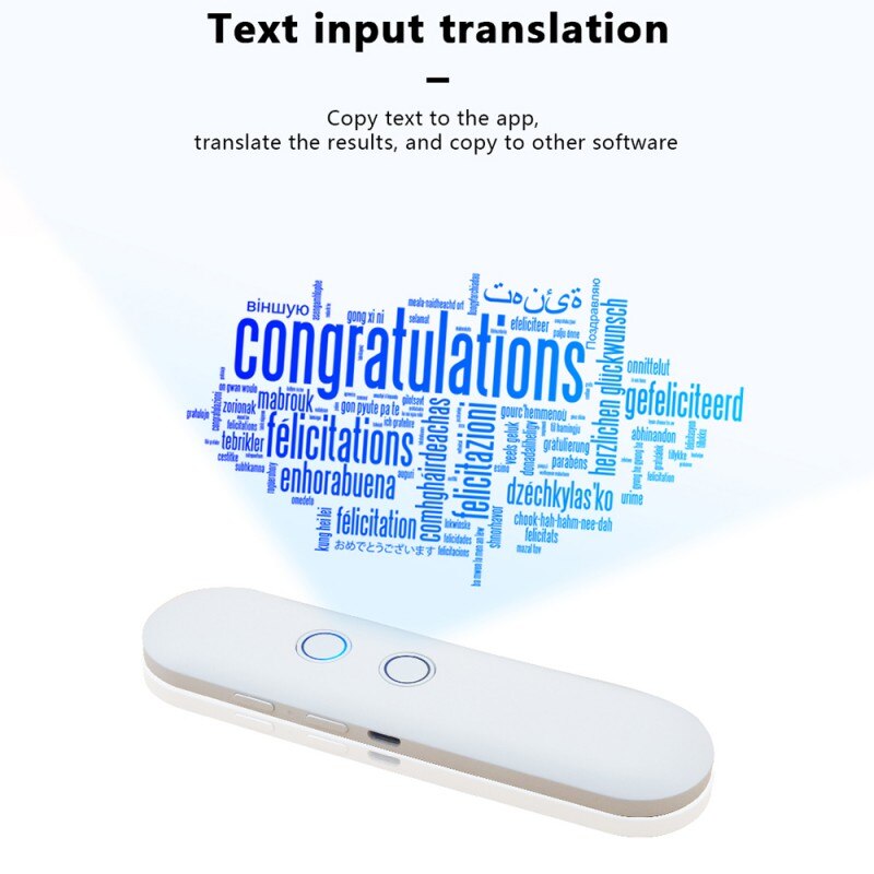 Appareil de traduction de langue intelligent, facile à transporter, voix de poche électronique bidirectionnelle.