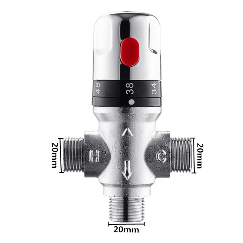 Boiler Aansluiting Thermostatische Mengkraan DN15 Messing Pijp Badkamer Water Temperatuurregeling Kraan Cartridges Thermostaat: DN15