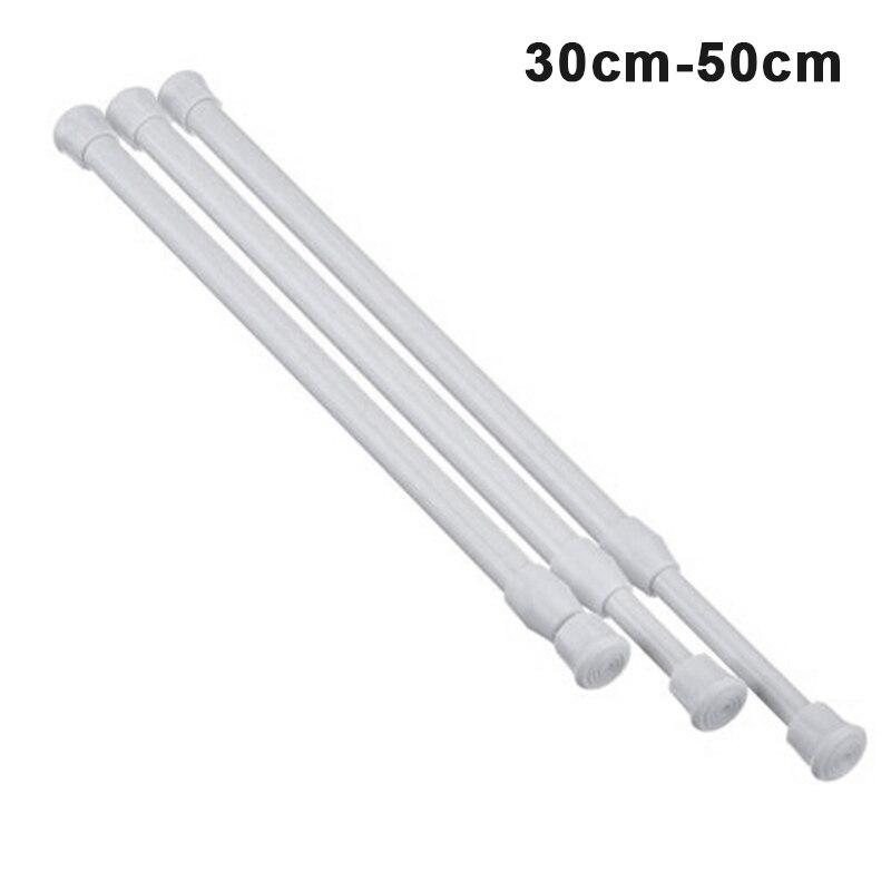 4 Size Adjustable Telescopic Rod Household Hanging Rods Curtain Pole Multi Purpose Wardrobe Rail Pole Loaded Hanger: 30-50cm
