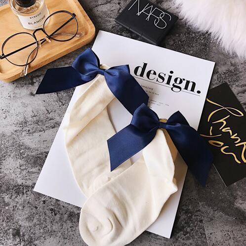 Chaussettes en coton à gros nœud pour femmes, à la , colorées, Kawaii, mignonnes, pour filles: 12
