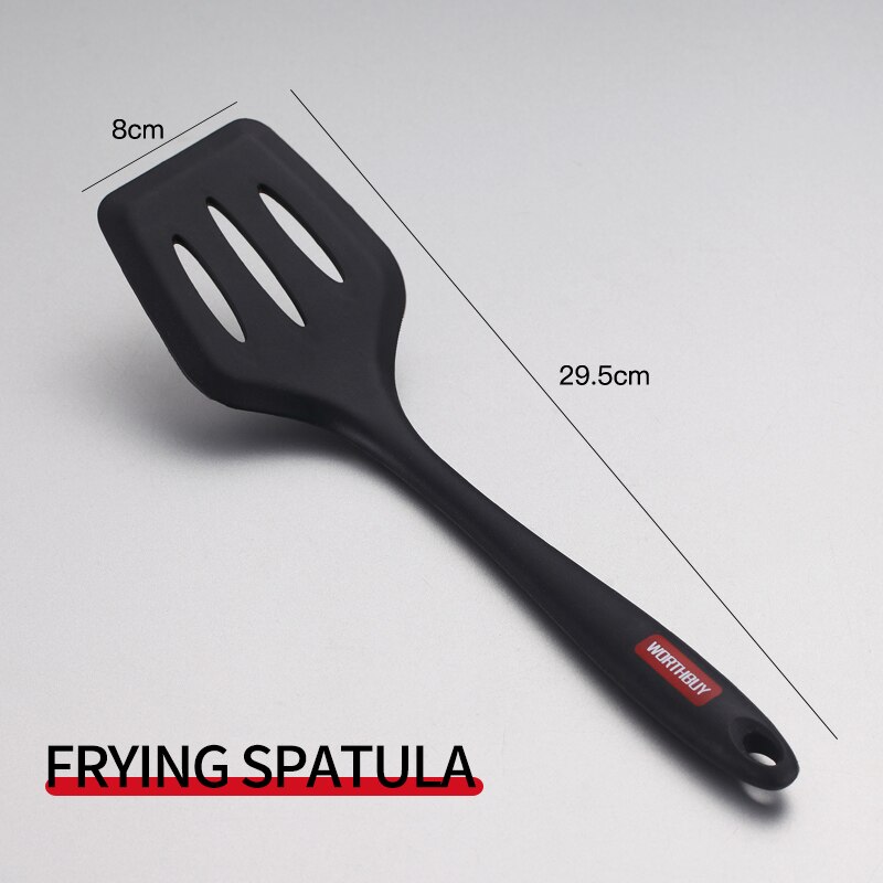 WORTHBUY Silicone Pastry Brushes Spatula Set Heat-Resistant Non-Stick Cake Oil Brush For Baking BBQ Kitchen Cooking Utensils Set: Turner B