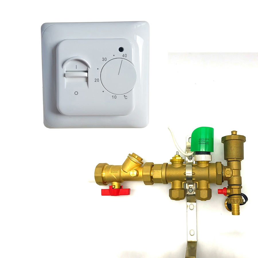 Minco heat  m5.03i vatten golvvärme temperaturregulator manuell termostat 230v nc inget ställdon 0 ~ 40 grader rött ljus