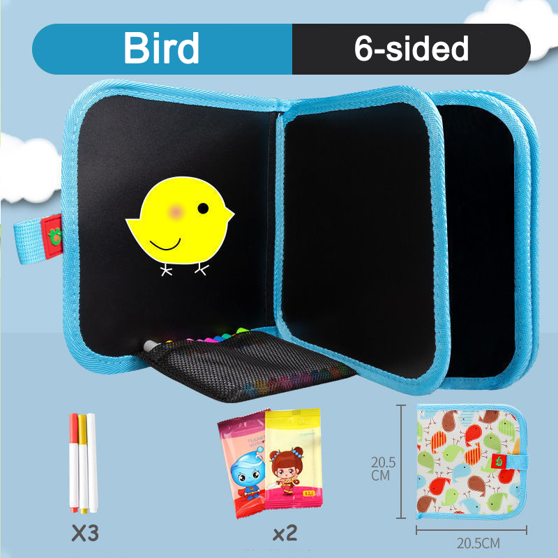 Libro de garabatos borrable, pizarra mágica reutilizable con bolígrafos, pintura para chico, juguete educativo Montessori, Kit para colorear de viaje DIY: Rojo