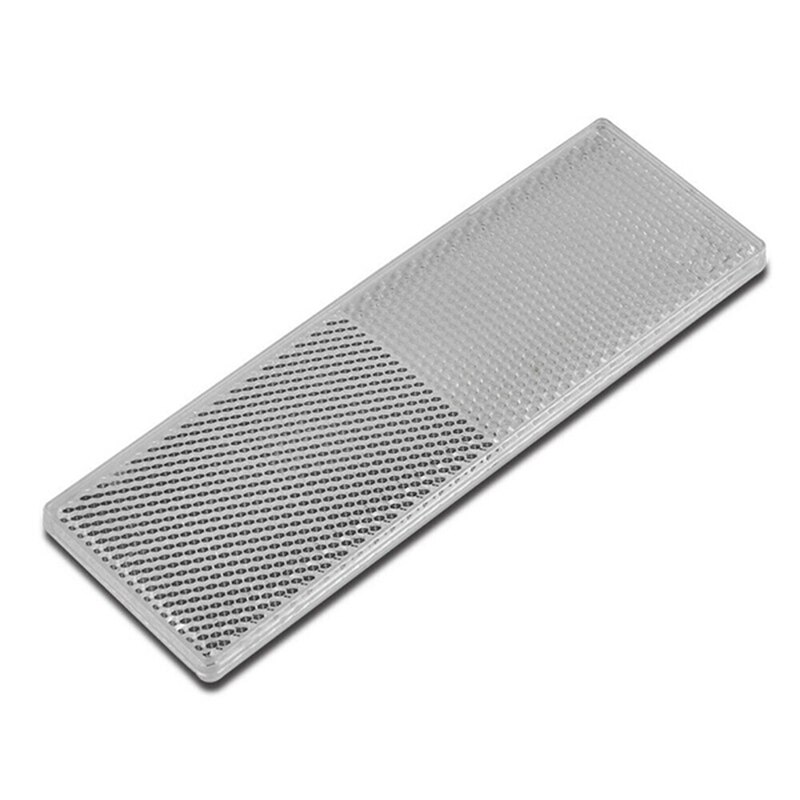 1PCS Red/White Truck Motorcycle Adhesive Rectangle Plastic Reflector Reflective Warning Plate Stickers Safety Sign: white no hole