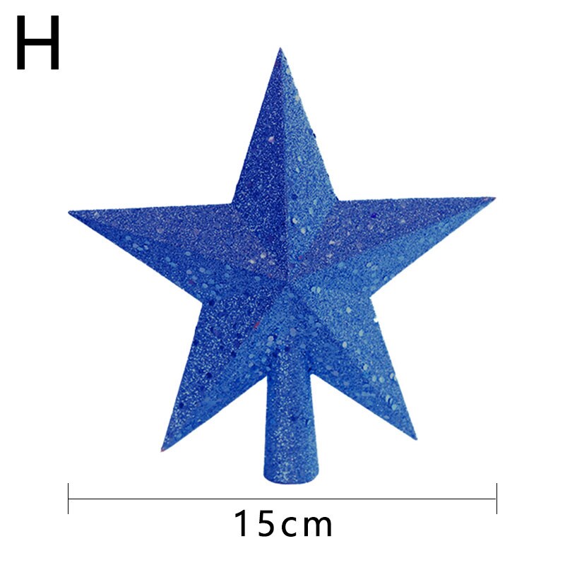 Decoraciones navideñas de 10/15/20cm, adorno con colgante de estrella de cinco puntas de parte superior del árbol de Navidad para parte superior del árbol de Navidad: H