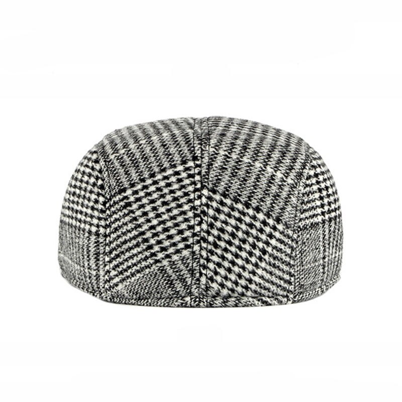 British Style Winter Berets Hat Men Flat Ivy Cap Middle-aged elderly Berets Cap Duckbill Hat Painter Herringbone Cap