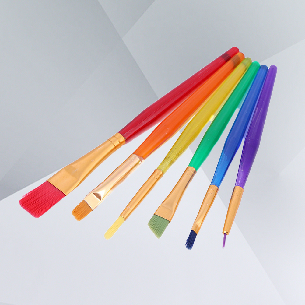 6 uds diferentes tamaños para niños pinceles pintura de colores Set de pinceles y brochas de artista para principiantes y niños de la pintura práctica surtidos Color