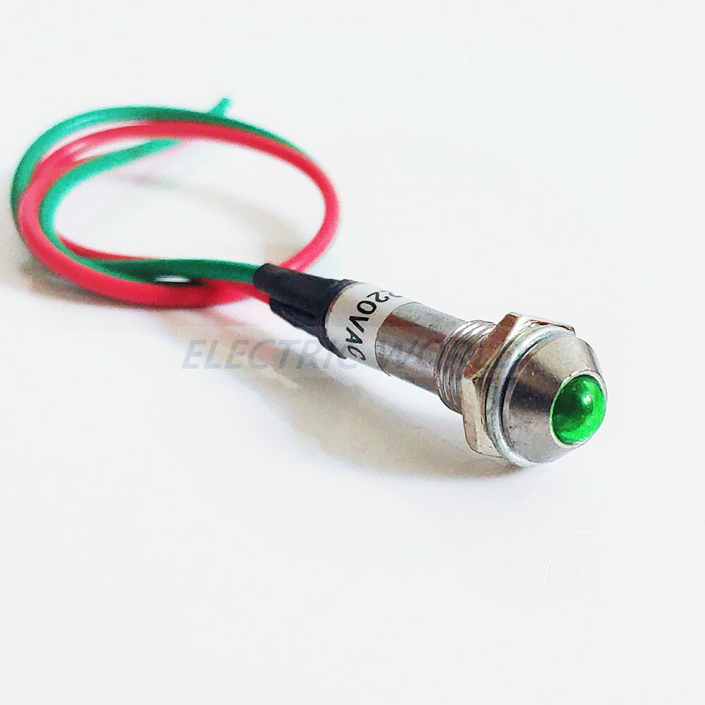8mm metal Indicator lights waterproof Signal lamp with wire 12V 24V 220v power signal lamp LED indication mini indicator light