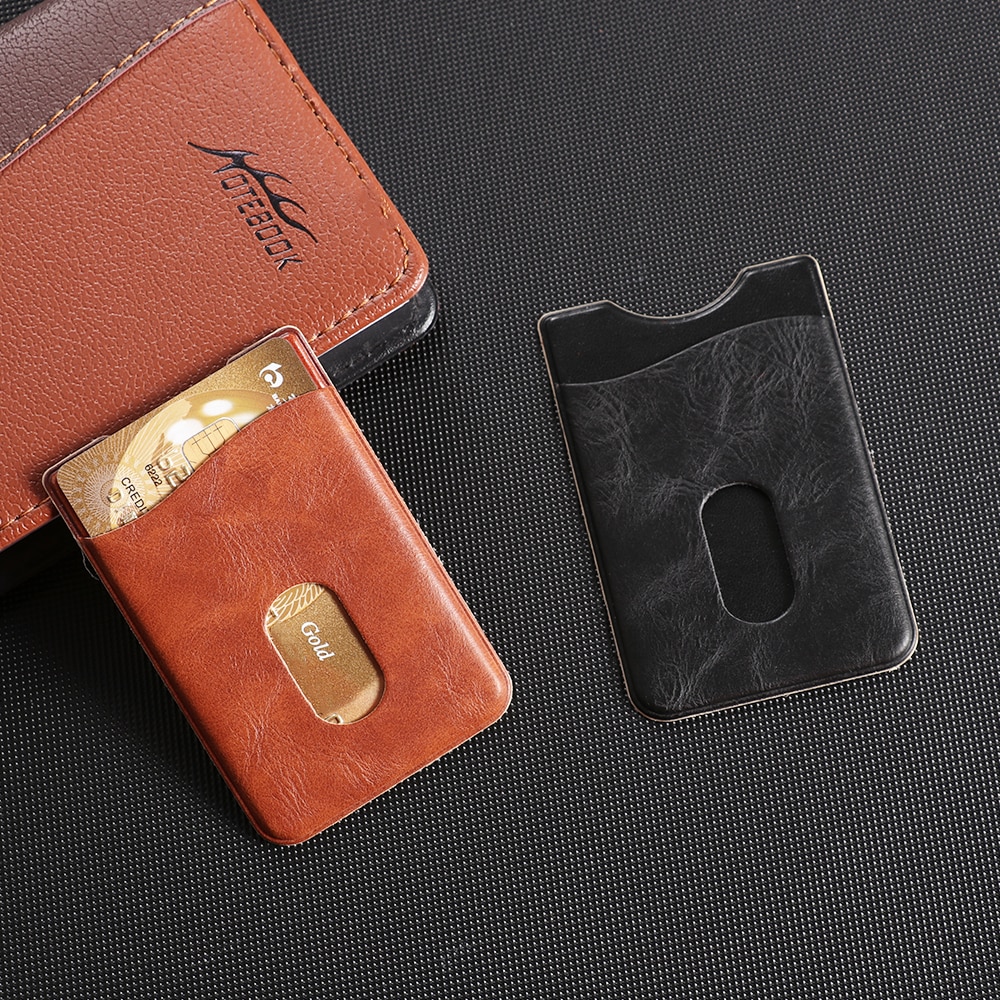 Leather Card Holder Sticker Adhesives Credit ID Card Mobile Phone Back Pocket Wallet Case Stickers Bag Pouch