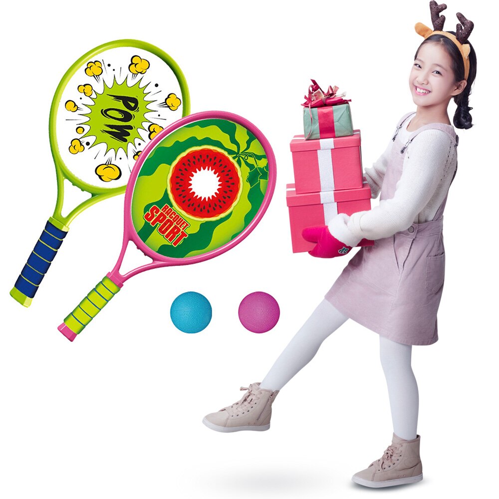 Kinderen Tennisracket Play Set 2 Bijpassende Ballen Outdoor Oefening Kinderen Fitnessapparatuur