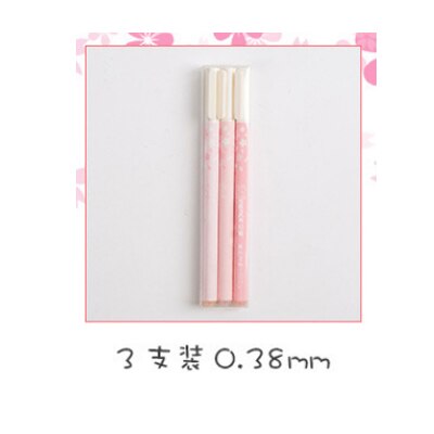 Korean Cherry Blossoms Gel Pen Set Fine Point Pens Full Needle Black Watery Signature Pen Kawaii School Supplies Stationery