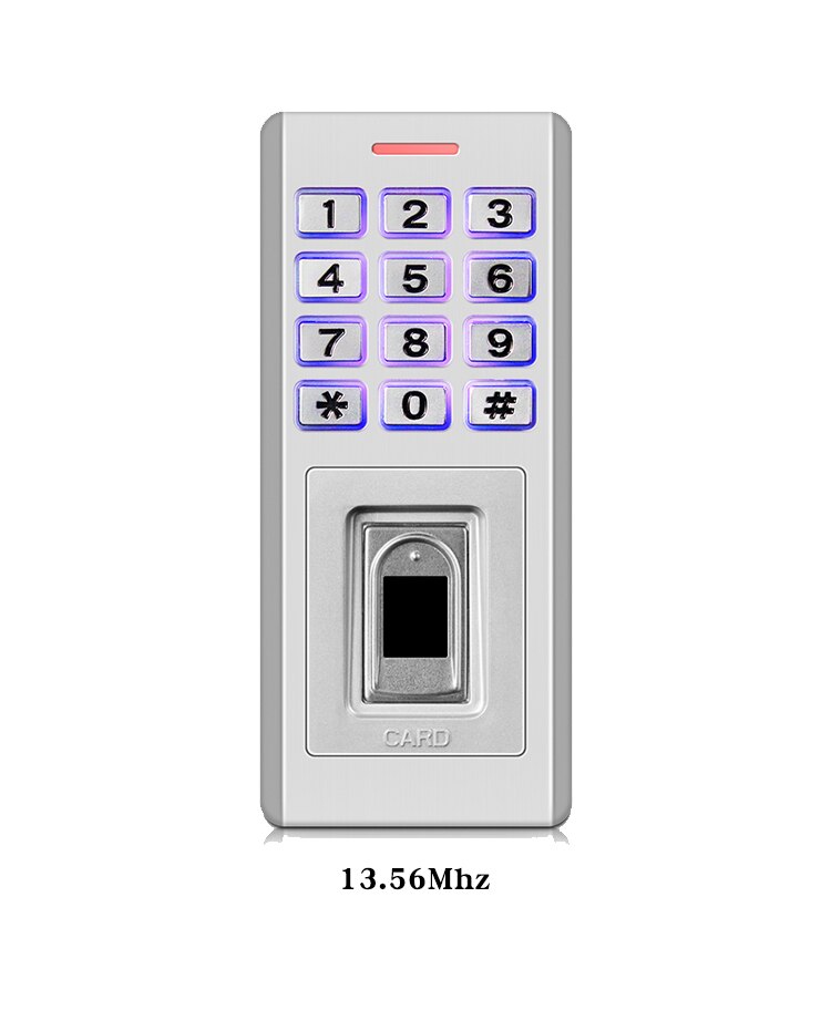 Backlight Semiconductor Fingerprint Metal Keypad IP68 Waterproof RFID Standalone Access Controller Finger+RFID+Password: KF5 IC 13.56Mhz