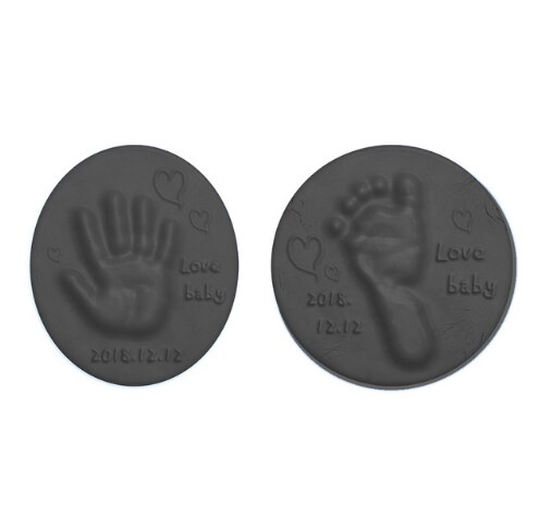 DIY huella de bebé de 40g, juguete con huella de bebé, almohadilla de pata de impresión, tableta de tinta de mano para padres e hijos, huella de aby ultra ligera: black