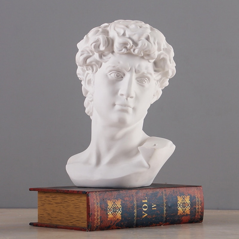 Greek Mythology David Head Bust Statue Mini Europe Michelangelo Home Decoration Resin Art Craft Sculpture Sketch Practice