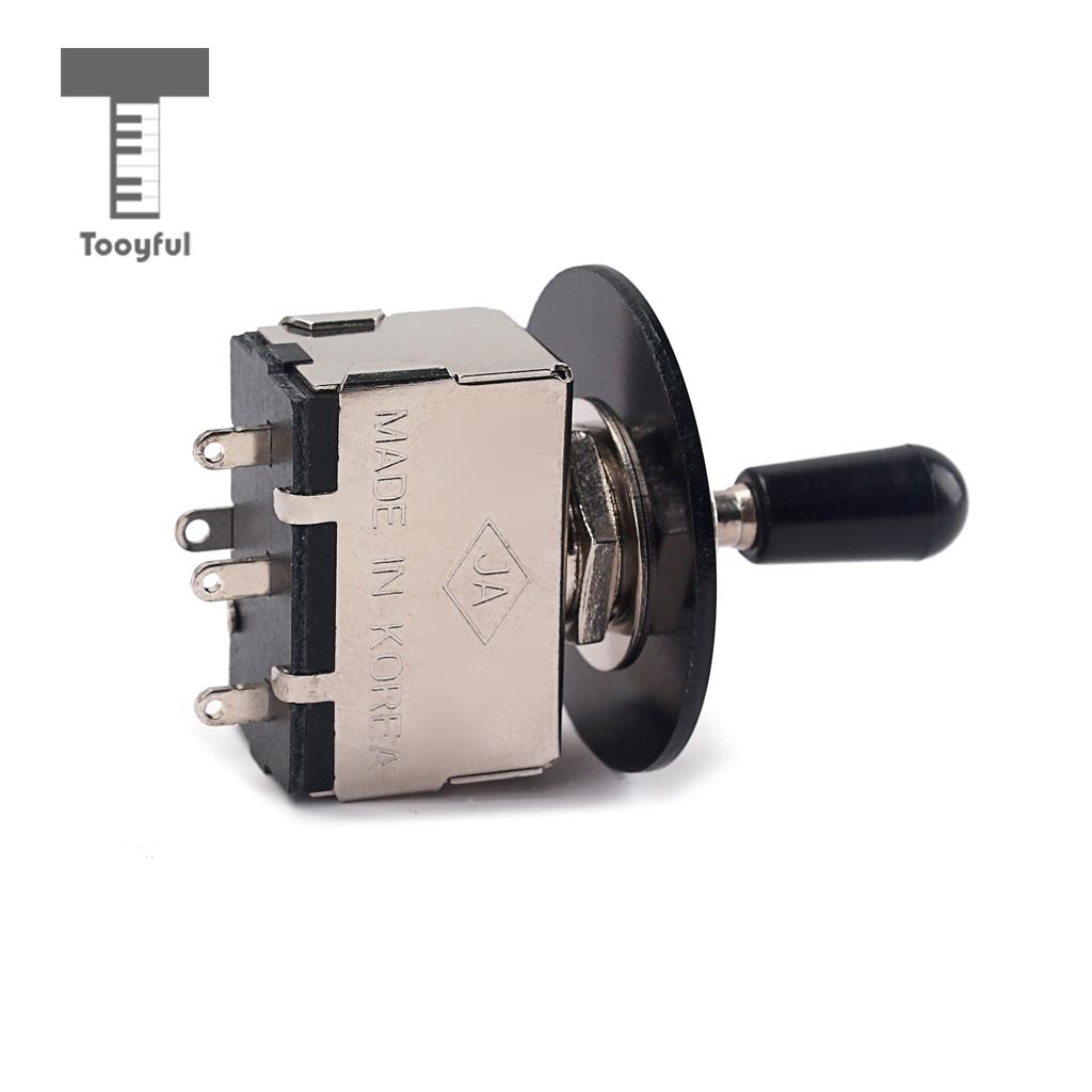 Tooyful Black 3 Way Toggle Switch Pickup Selector with Rhythm Treble Switch Washer Ring for LP Electric Guitar