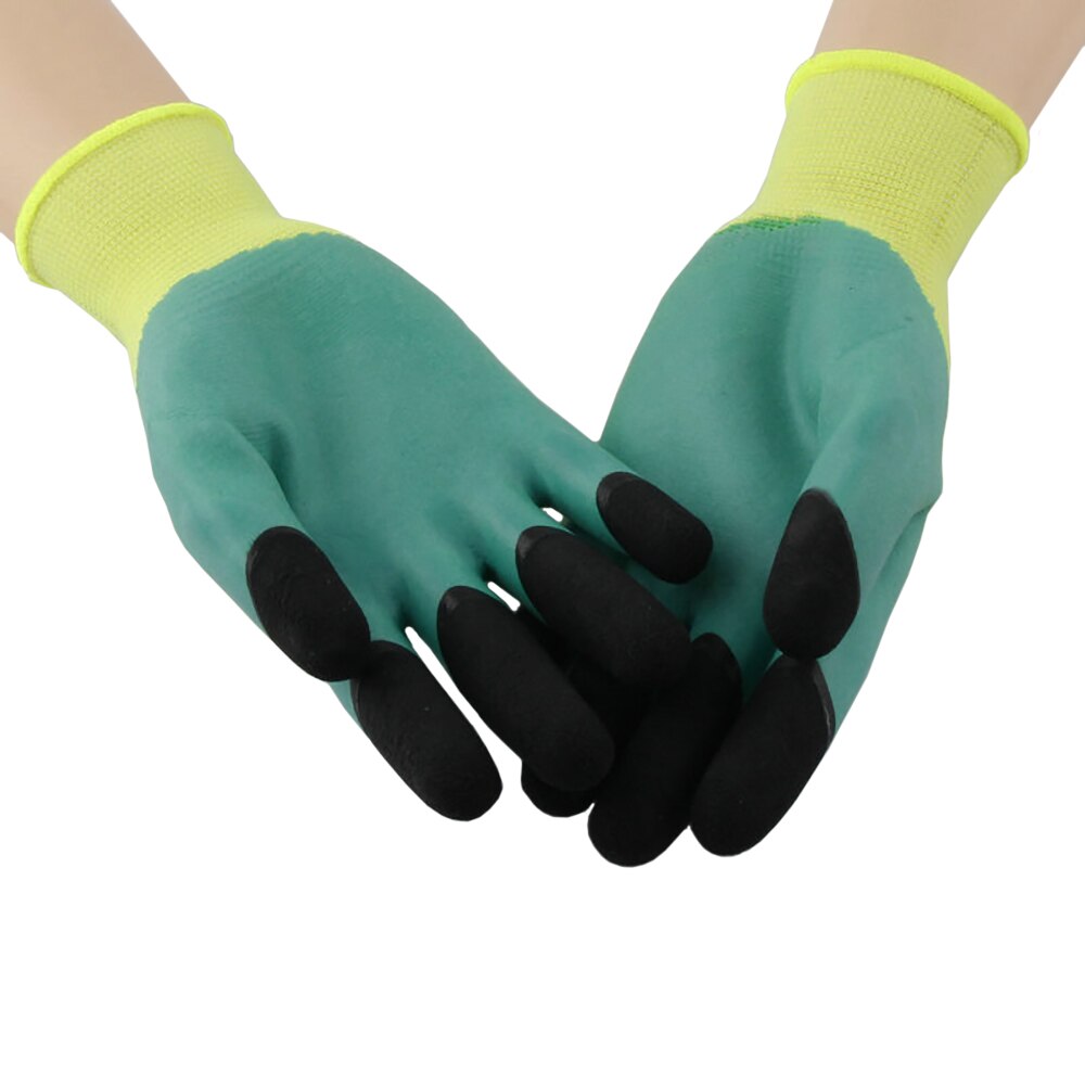 Guantes de látex antideslizantes para limpieza del hogar, manoplas coloridas de nailon resistentes al desgaste, para cultivo de plantas, conducción al aire libre, 1 par
