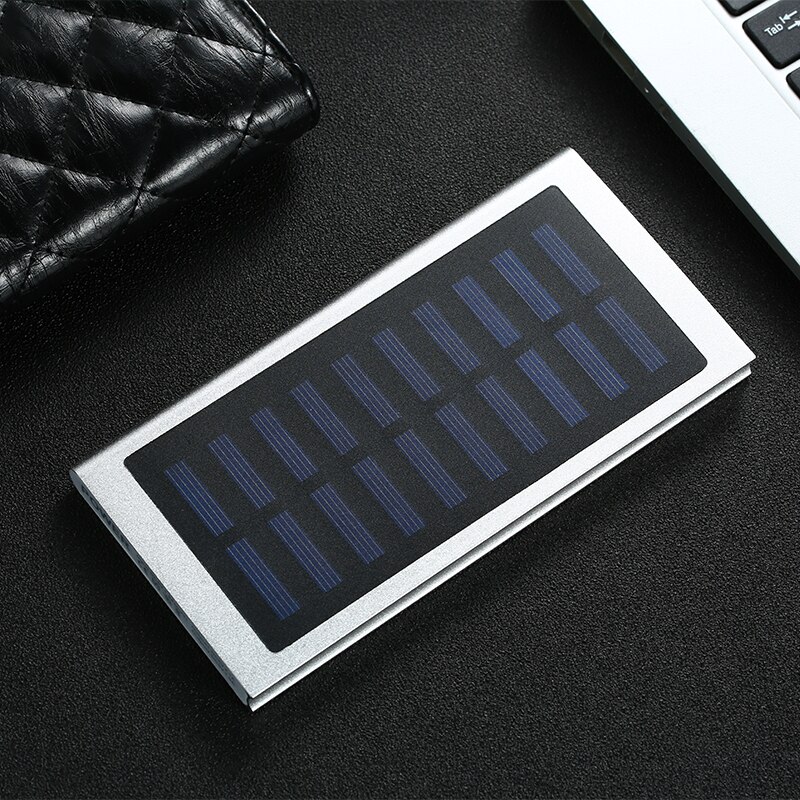 Solar-powerbank 30000 mah 2 usb-anschlüsse externer akku led tragbare powerbank handy-solarladegerät für smartphones