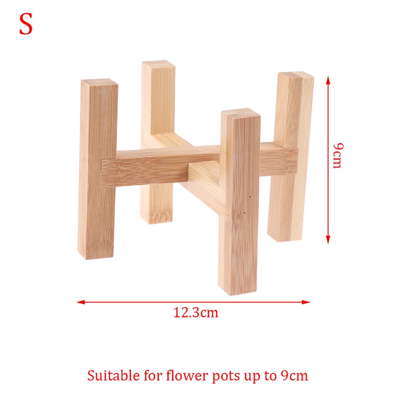 Wood Planter Pot Trays Flower Pot Rack Strong Free Standing Bonsai Holder: S