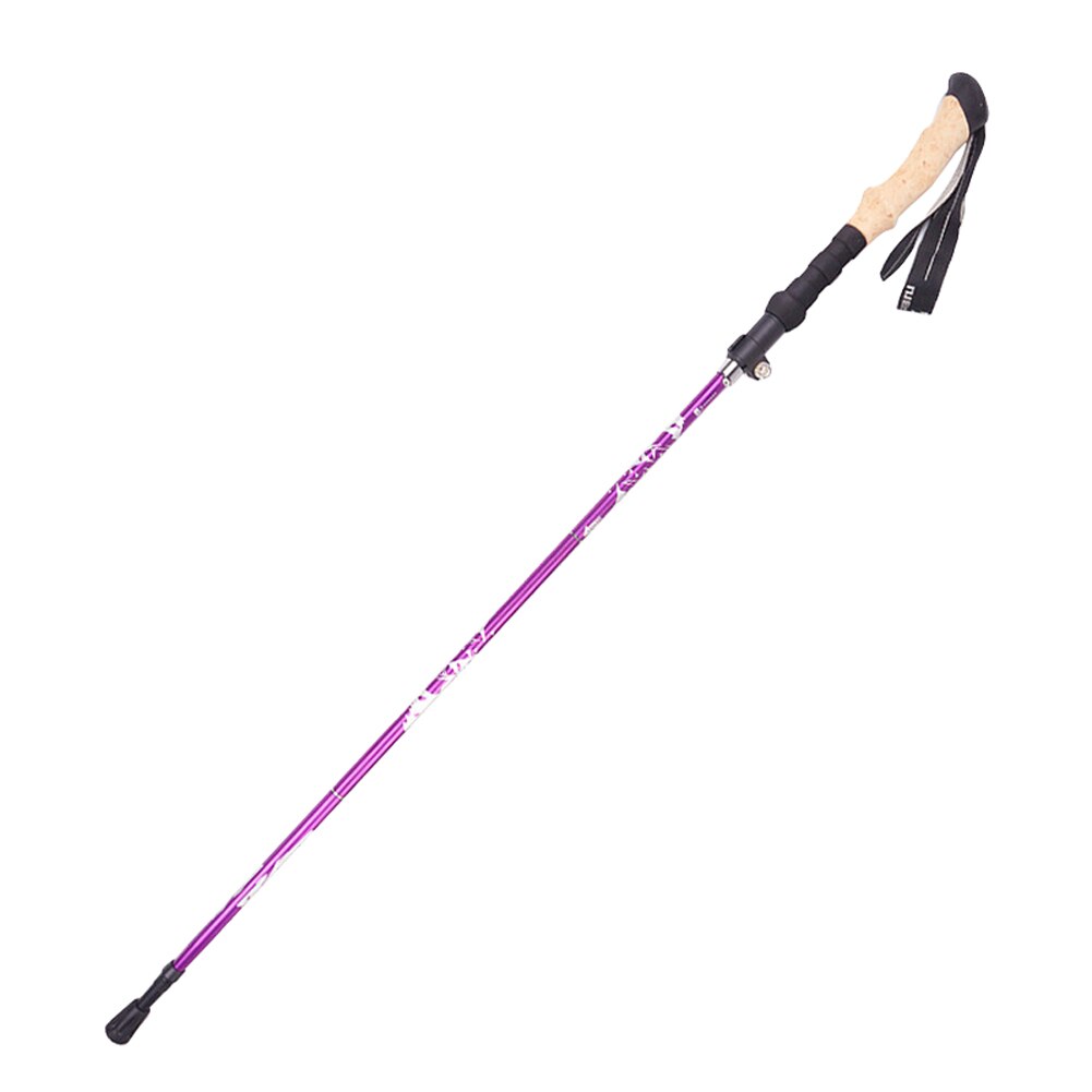 5-Section Outdoor Fold Trekking Poles Camping Walking Stick Portable Walking Hiking Stick Retractable Walking Cane Hiking: Purple