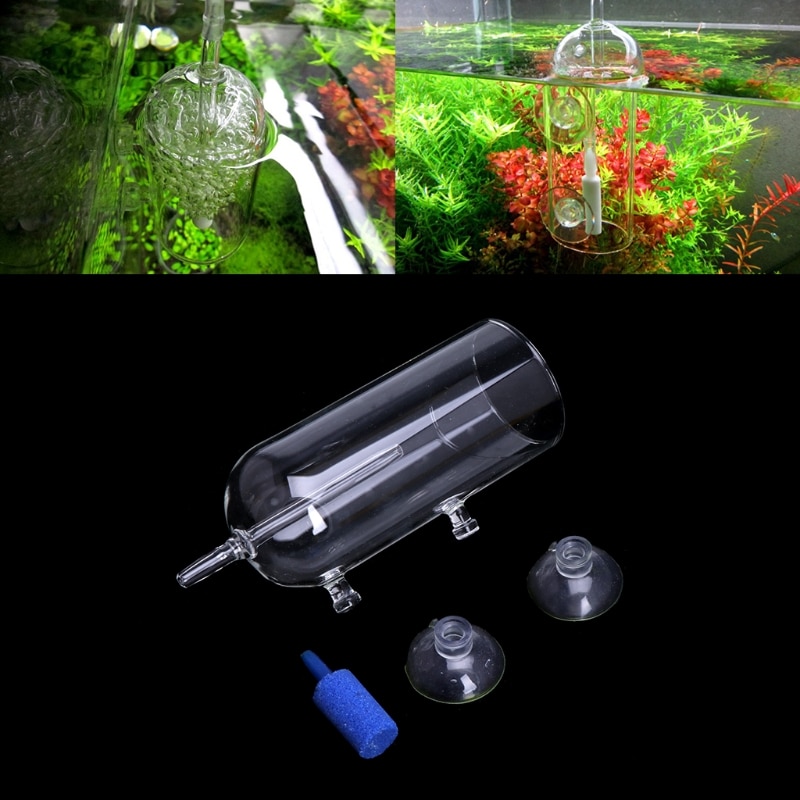 Akvarieglas  co2 diffuser boble luft sten rensning ilt beluftning opløst ilt enhed til akvarie akvarium dele  c42