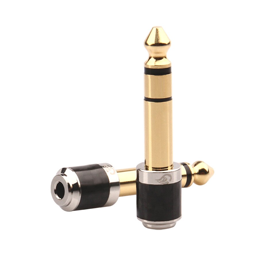 6.35mm Jack 3 Pole Carbon Fiber Speaker DIY Stereo 3.5mm Headset Adapter Hifi Hoofdtelefoon Plug 6.5mm Mannelijke naar 3.5mm Vrouwelijke Jack