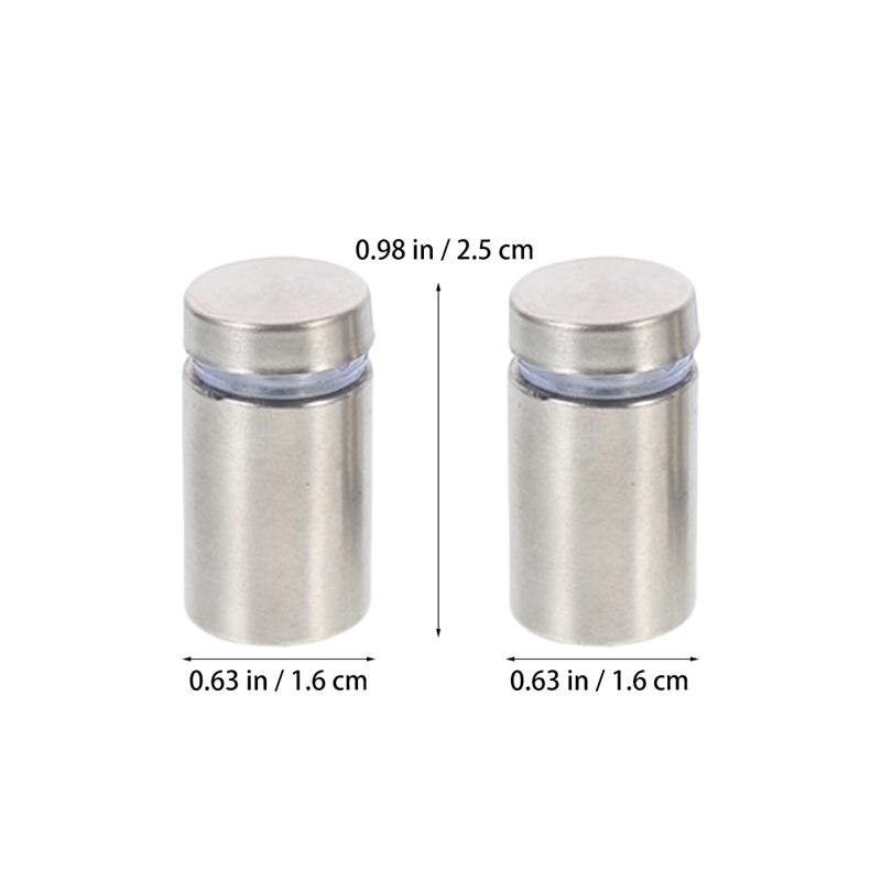 20pcs Glass Fasteners Stainless Steel Acrylic Advertisement Standoffs Pin Nails Billboard Fixing Screws Hardware: 2.5X1.6X1.6CM