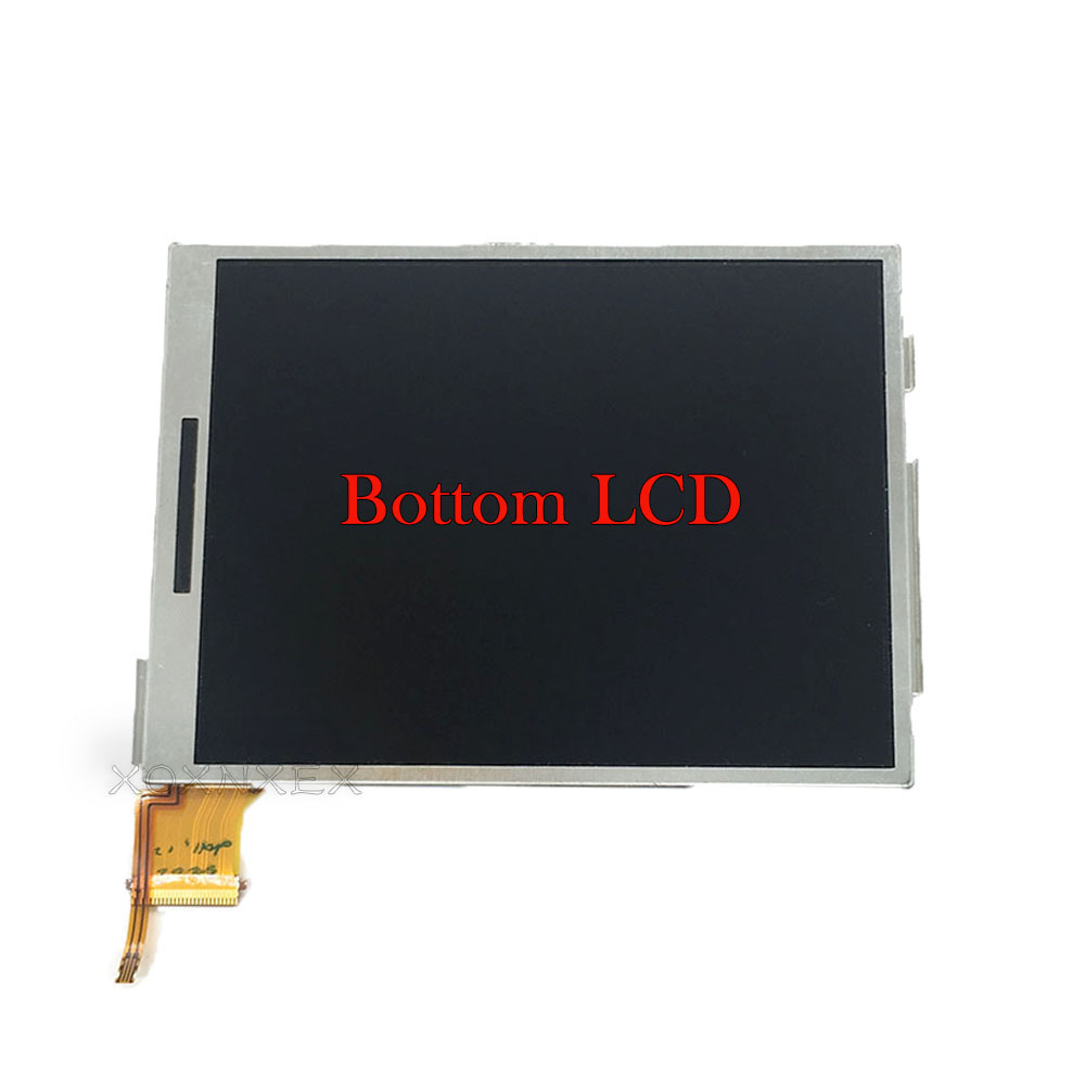 Reemplazo de cristal del digitalizador del Panel de la pantalla táctil para Nintendo 3DS XL LL pantalla LCD superior e inferior inferior: Azul oscuro