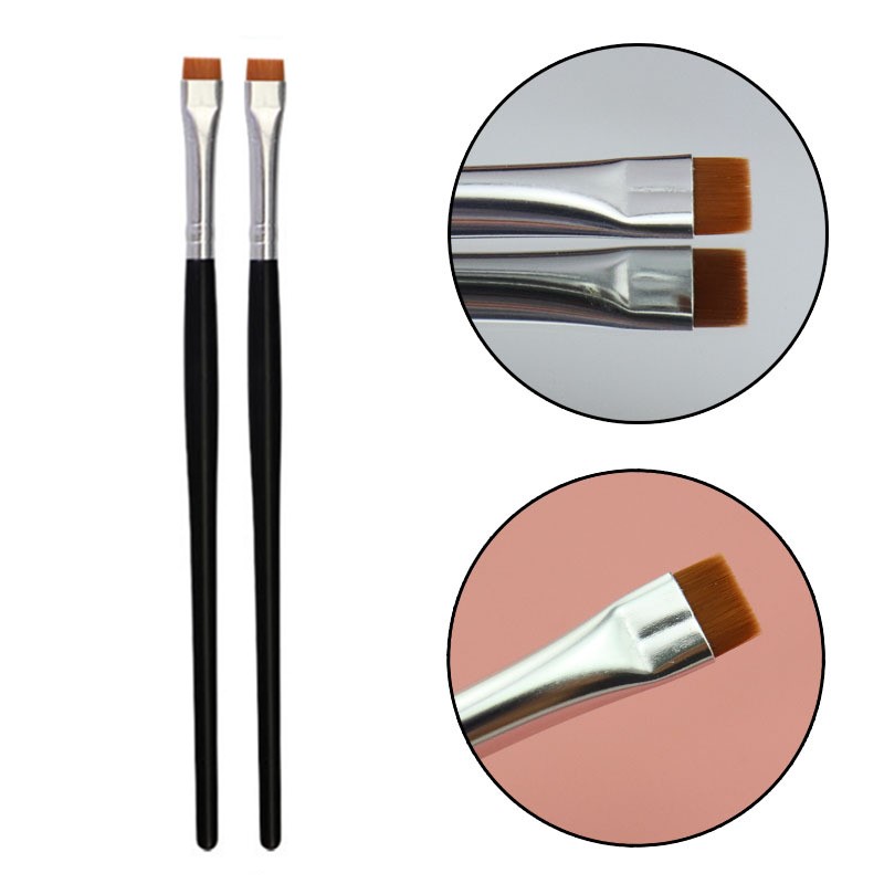 Flacher Augenbrauenpinsel, ultradünne Augenbrauen, machen-hoch-Pinsel, Eyeliner-Pinsel, dünner Eyeliner, Augenbrauenkontur, Concealer, Schönheitspinsel-Werkzeug: Grün