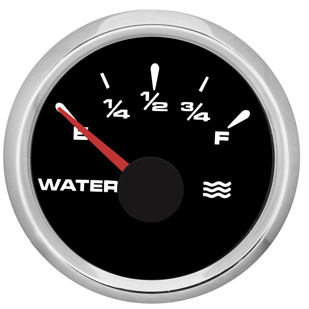 52 MM Waterproof Car Marine Water Level Gauge 0-190 Ohm Boat Water Tank Level Gauge Indicator With 8 Colors Backlight: BS