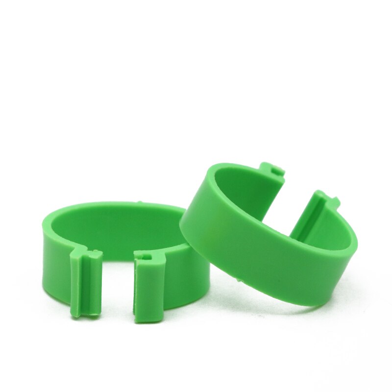 200 Stuks Kip Voet Ringen 20Mm Pluimvee Been Digitale Label Gesp Ring 6 Kleuren Zonder Woorden Plastic Kuiken Eend gans Apparatuur: Green