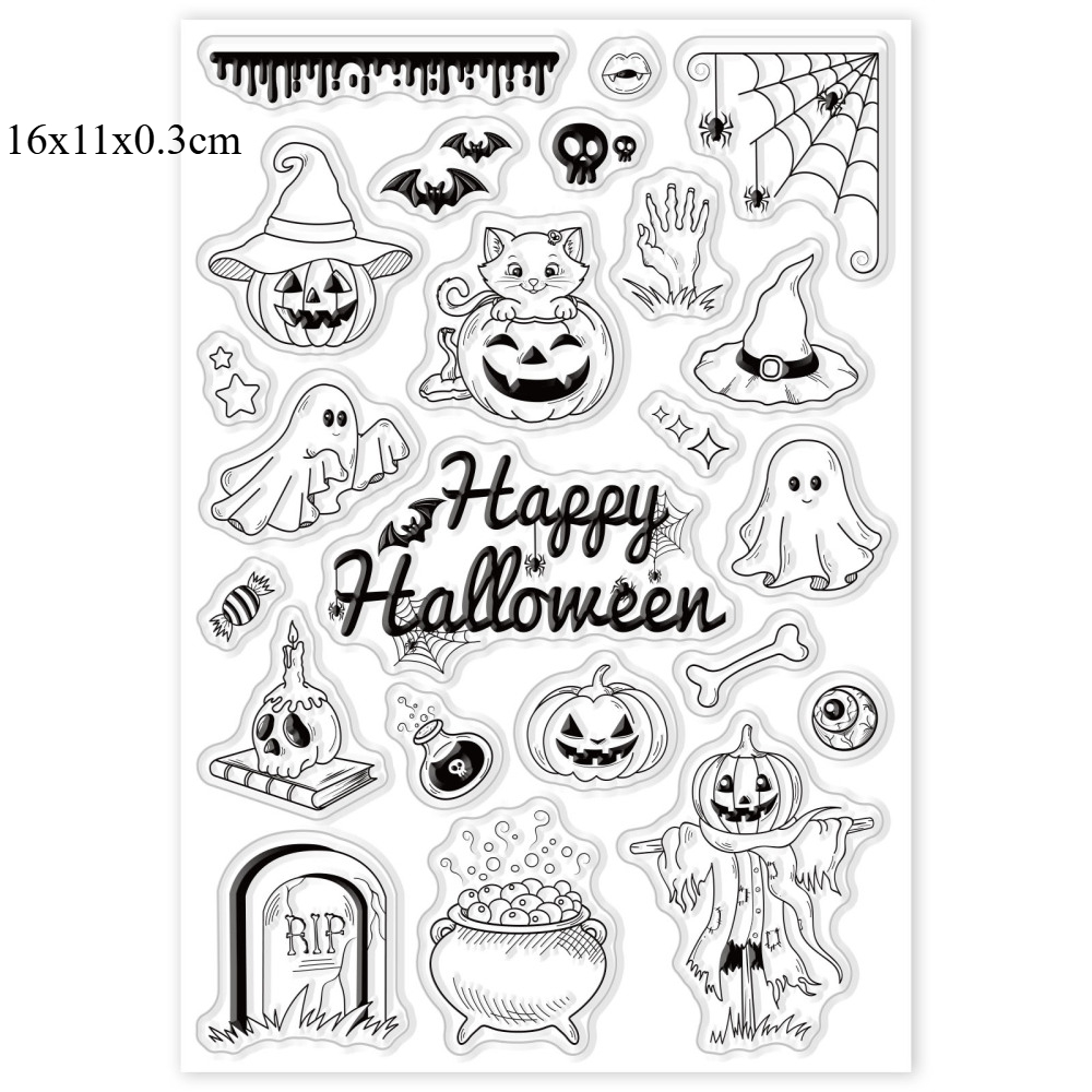 Black Cat Clear Stamps for DIY Scrapbooking Cat Border Silicone Stamp Seals Transparent Stamps for Cards Making Photo Album