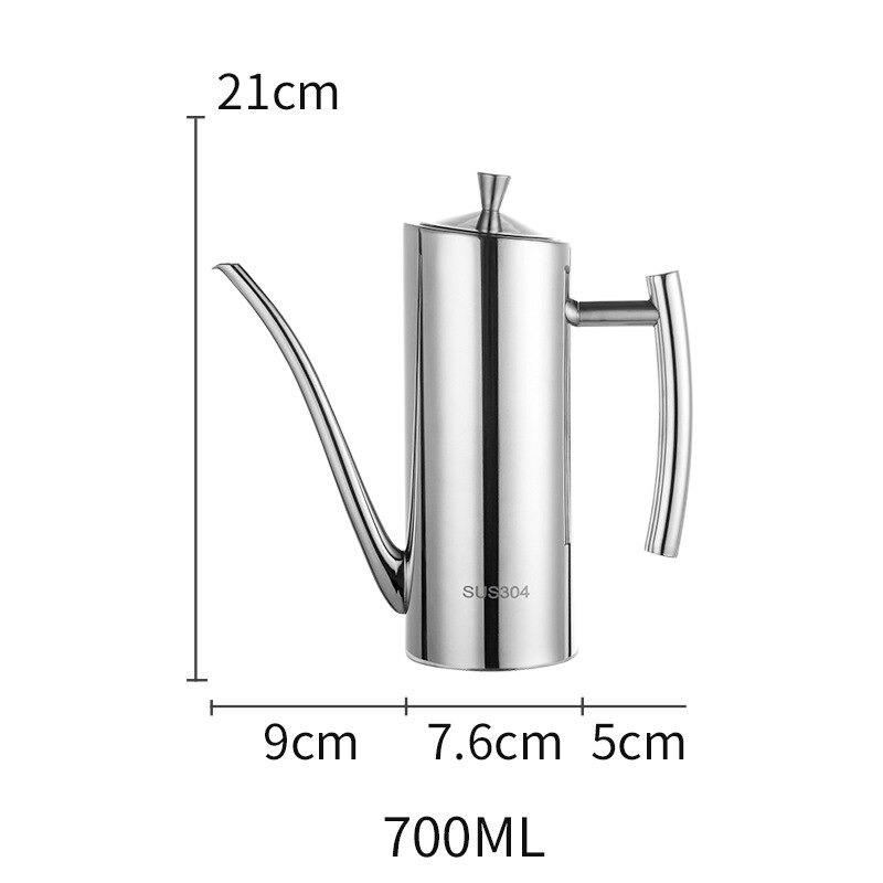 Dust-proof Steel Oil 304 Stainless Pot and Leak-proof Oil Pot Oil Pot 500 ml 700 ml 1000 ml: 700ml Upgrade