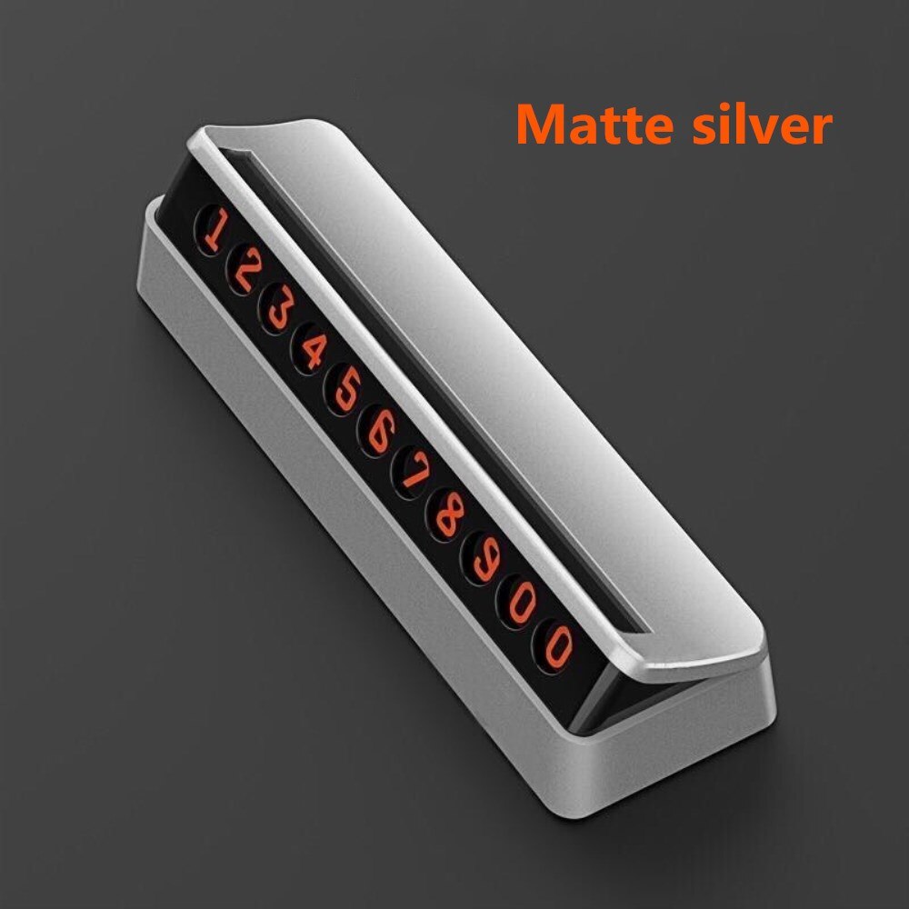 Auto Xiaomi Mijia Tita X Parkeer Nummer Houder Zachte Magneet Voorruit Tijdelijke Card Stickers Diy Telefoonnummer: Matte silver