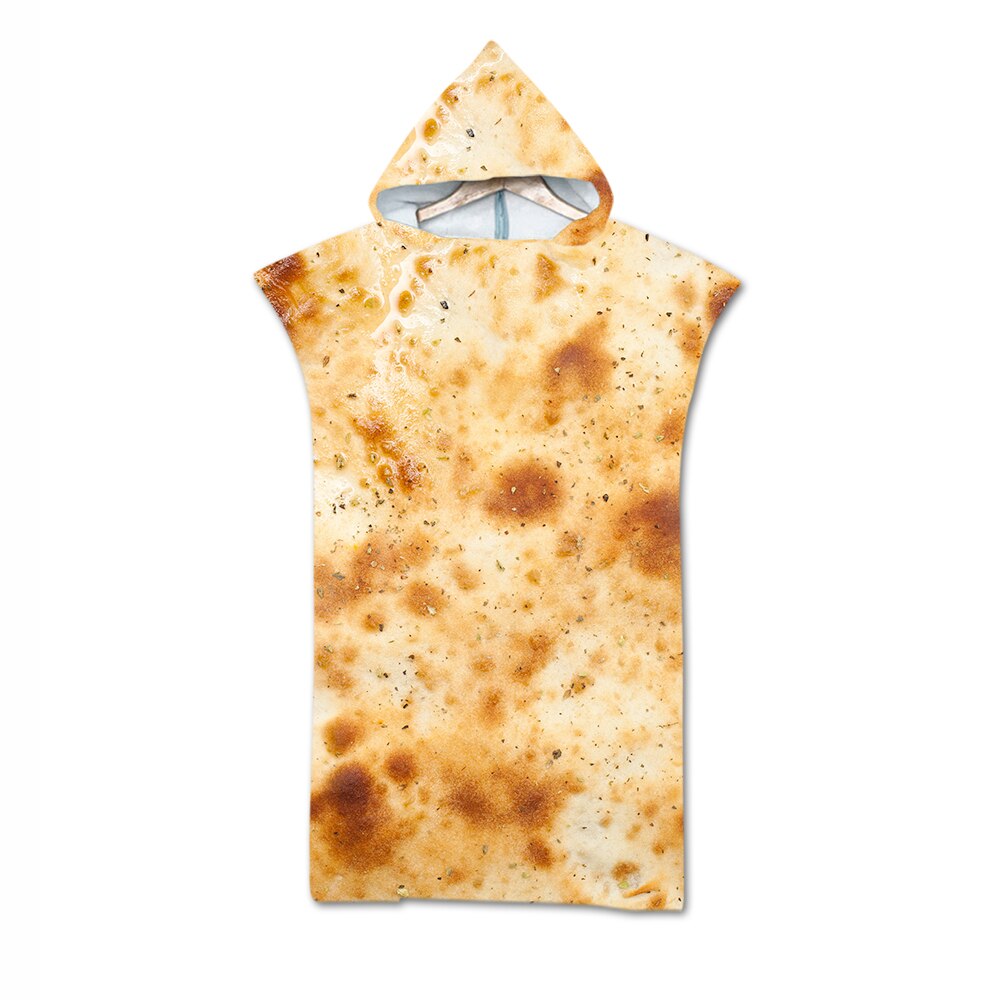 Nyhed sjov mexicansk burrito taco makron print stor hætte spa sauna surf svømme bad strand poncho håndklæde