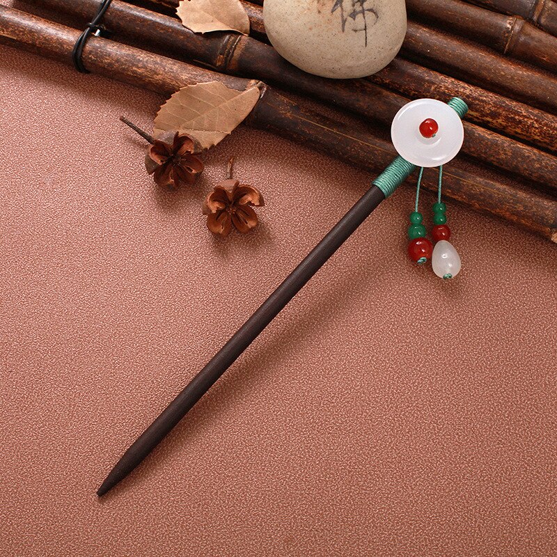 Paletas de madeira estilo chinês, bastão de cabelo artesanal, vintage, com flor, para mulheres, étnicas, acessórios para cabelo