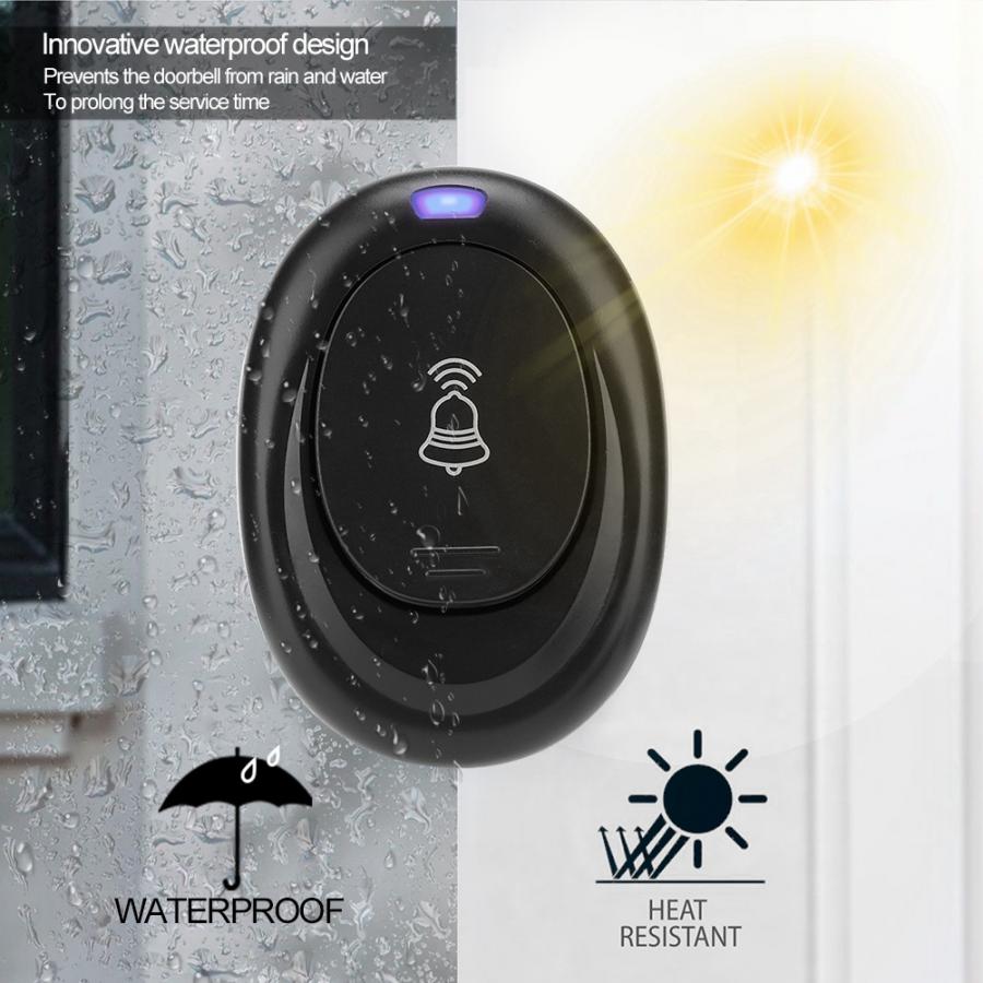 200m Remote Wireless 36 music Waterproof LED door bell 4 Volume Home Security Intelligent wireless Doorbell Remote induction