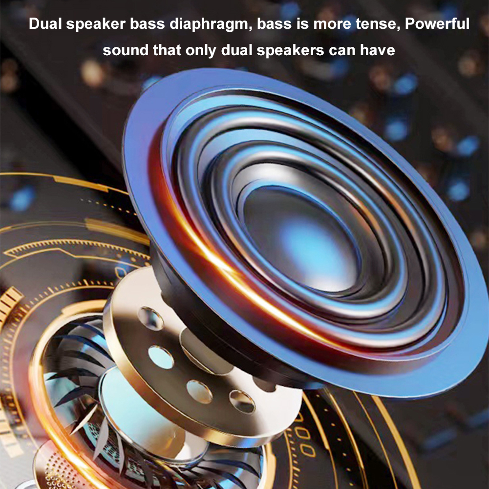 YS203 Altavoz Bluetooth portátil con 2 micrófonos inalámbricos Máquina de Karaoke Estéreo envolvente Karaoke en casa para niños Adultos