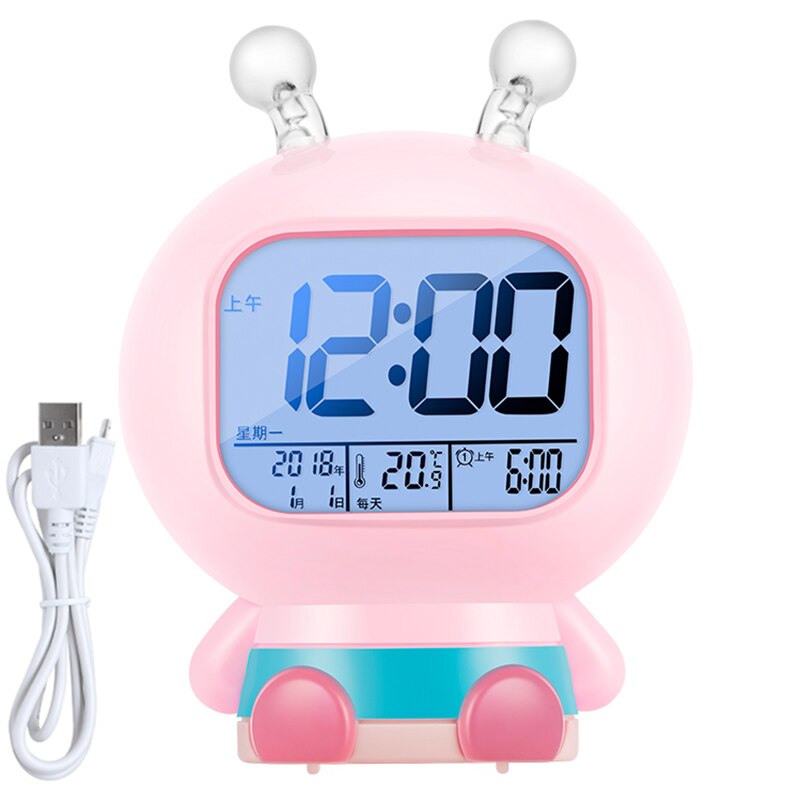 Dessin animé mignon horloge numérique Led lumineux électronique bureau alarme chambre Date température numérique horloge Zegar Led horloge à la maison DB60SZ: style5
