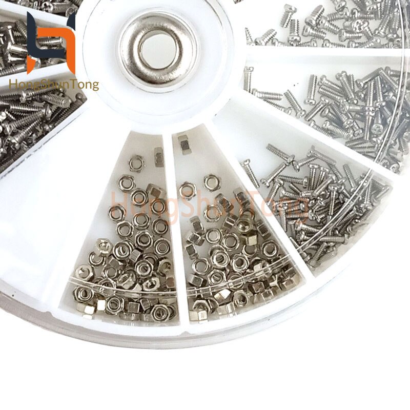 600pcs/set 12 Kinds of Stainless Kit Repair Part Tools For Watch Eye Glasses Clock Steel Small Screws Nuts Tool for Watch glass