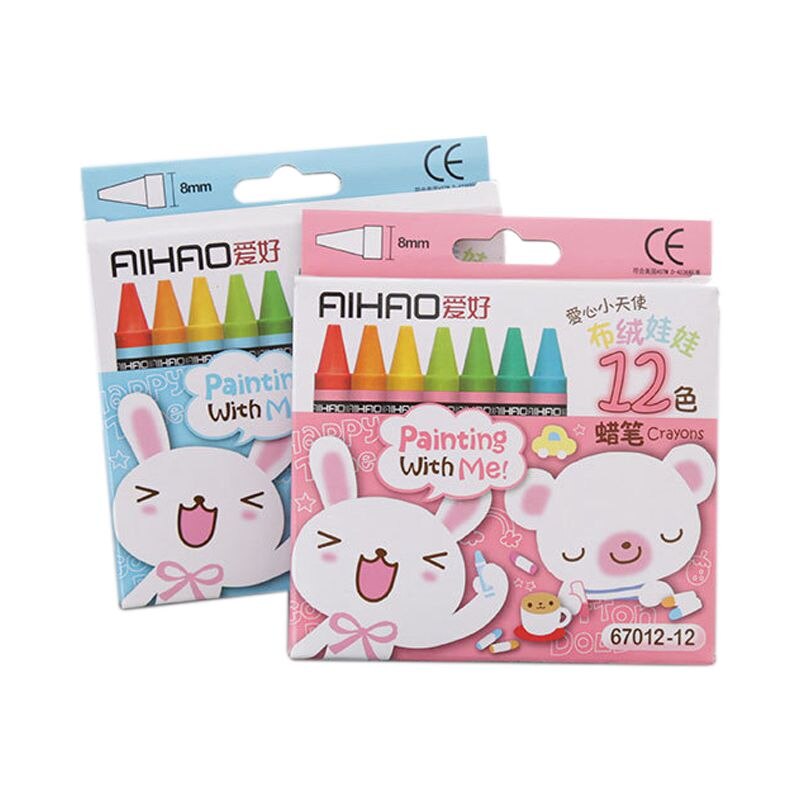 Cartoon Non-Toxic Crayon Oil Painting Stick Kids Student Pastel Pencils for Drawing(Random packaging color): 12 color