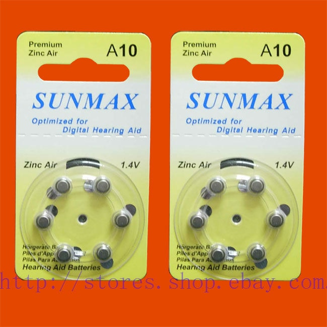 12 x Hearing Aid Batteries A10 10A ZA10 10 PR70