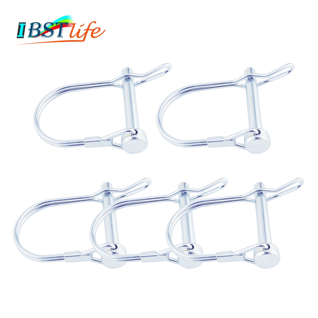 5PCS Spring Carbon Steel PTO Pin Round Arch Wire Shaft Locking Lock Pin Safety Coupler Pin Retainer Farm Trailers Wagons Lawn