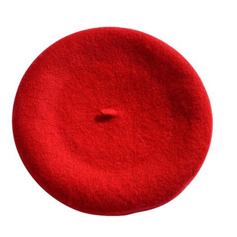 Dam ullbaskermössa varm vintermössa fransk konstnär vintage enfärgade baskerhattar enfärgad dam vinterkepsar