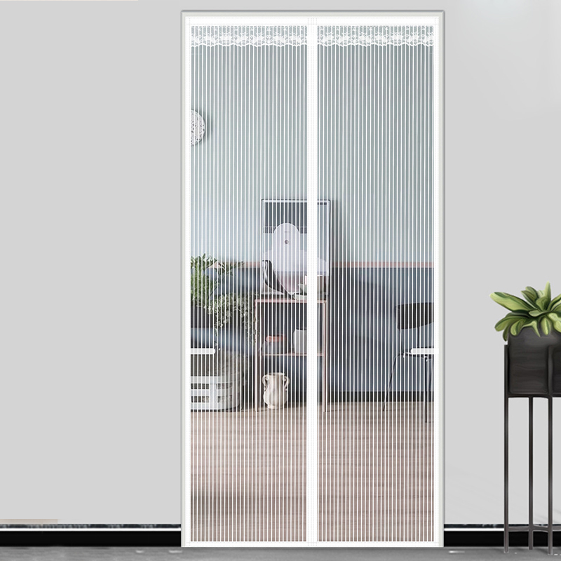 Silent Magnetic Door Insect Curtains Anti Mosquito Fly Nets Durable and Exquisite Door Screen Mesh: 7*2.6 / Ivory